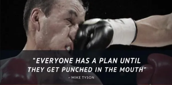 "Everybody has a plan, until they get punched in the mouth" from Mike Tyson
