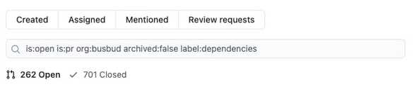 262 open PRs from Dependabot